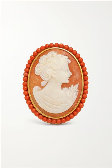 Brosche Idee Preziose dal 1987 Dame in Gelbgold Pasta di corallo IP.ACK18G/1C - IP.ACK18G/1C